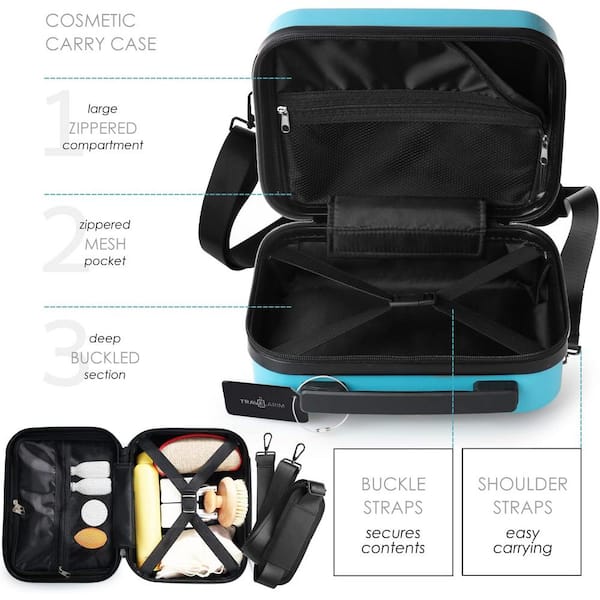 TRAVELARIM 2-Piece Teal Hard Carry-On Weekender Luggage Set