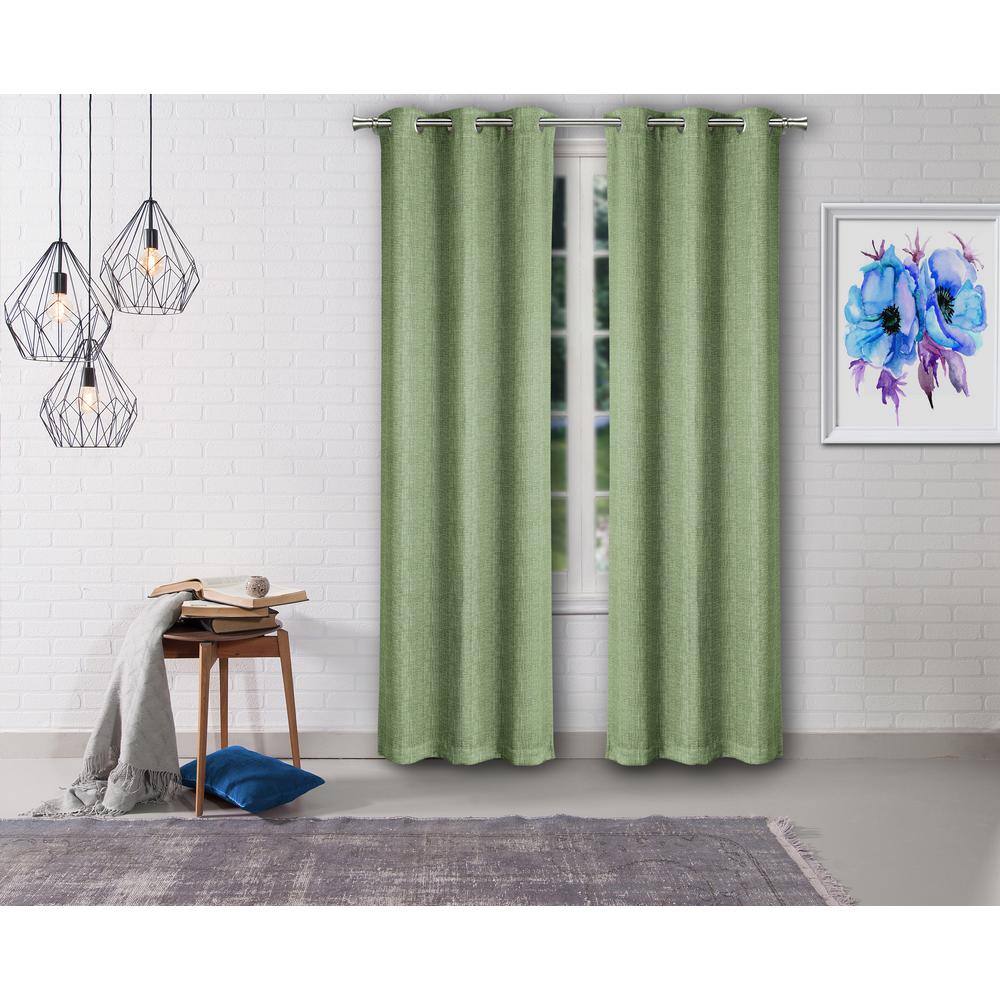 Green Thermal Grommet Blackout Curtain - 38 in. W x 84 in. L