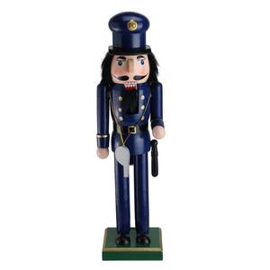 14 in. Decorative Wooden Christmas Nutcracker Police Officer