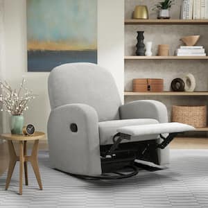 Preston Light Gray Polyester Rocker Recliner with Swivel Base