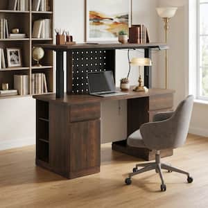 OneSpace 48 in. Rectangular Light Oak 3 Drawer Executive Desk with