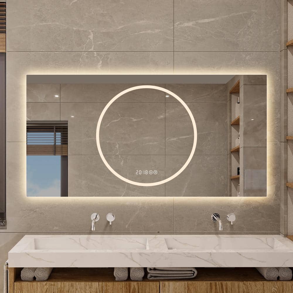 48 in. x24 in.  Anti-Fog Lighted Vanity Mirror with Led Light, 3 Colors and 6 level Dimmable, Silver price history on PriceWatchPro