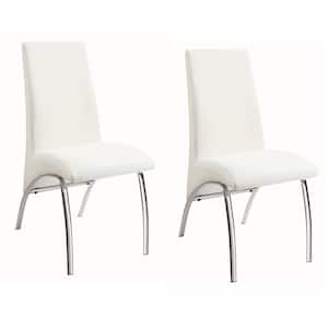 Ophelia Dining Chairs White and Chrome (Set of 2)