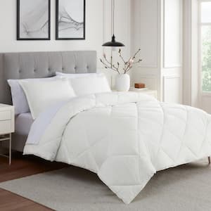 Sleep Solutions Moore 2-Piece Bright White Solid Polyester Twin/Twin XL Comforter Set