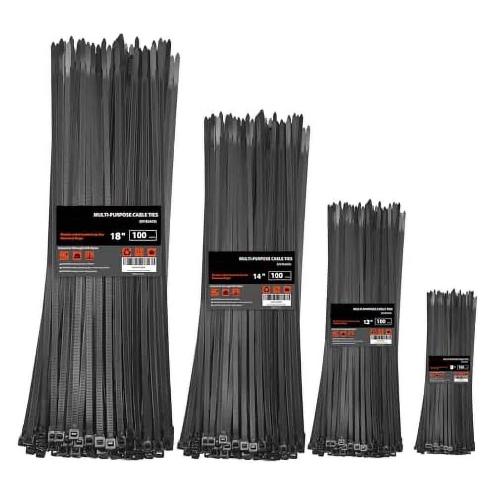 Cable Wire Zip Ties Assorted Size Double Sided Toothed UV Fire