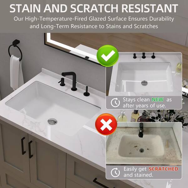 Ｆ様 Zeafive 24 in. Undermount Rectangular Bathroom Sink with