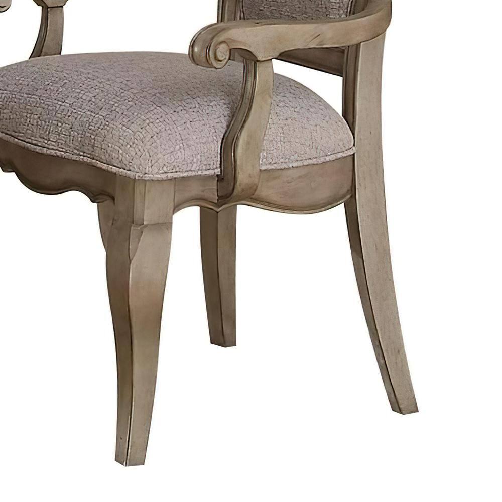 Chelmsford Gray and Brown Rubberwood Dining Chairs, Set of 2