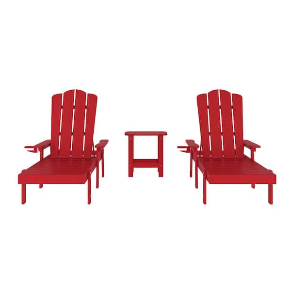 TAYLOR + LOGAN Red 3-Piece Plastic Patio Conversation Set