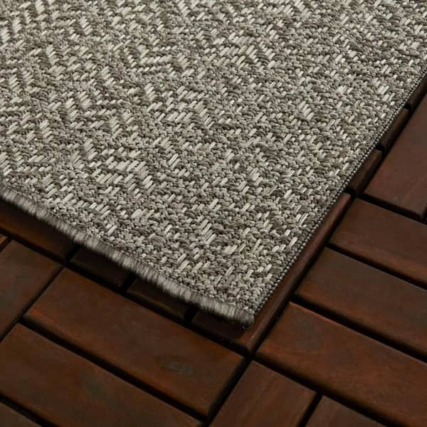 Hampton Bay Global Tan 5 ft. x 7 ft. Indoor/Outdoor Patio Area Rug 3018816  - The Home Depot