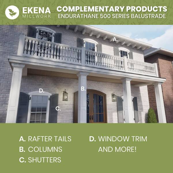 Ekena Millwork Endurathane 500 Series 1 in. H x 1 in. W White Resin Stair Railing Kit