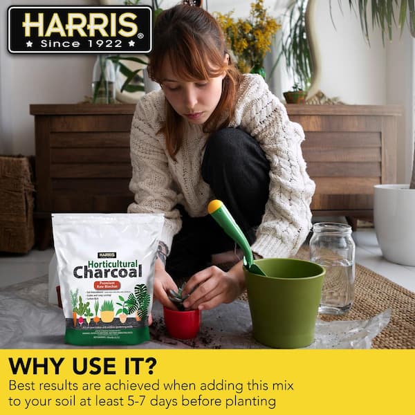 Harris Horticultural Charcoal, Premium Biochar Soil Amendment for Plants and Terrariums, 2qt