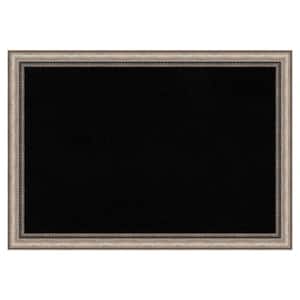 Lyla Ornate Silver Framed Black Corkboard 40 in. x 28 in. Bulletine Board Memo Board