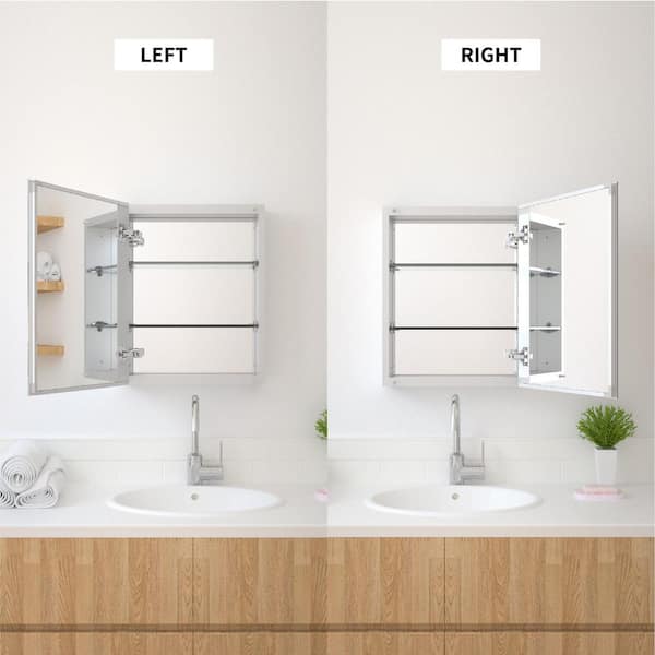 Taimei DIY Wall Frameless Mirror Medicine Cabinet 16 Wx20 Hx4.5/8” D  (MMC1620-SA) with Beveled edges, Color Satin, Bathroom Mirror Cabinet with