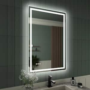 24 in. W x 36 in. H Rectangular Frameless LED Light Anti-Fog Wall Bathroom Vanity Mirror in Polished Crystal