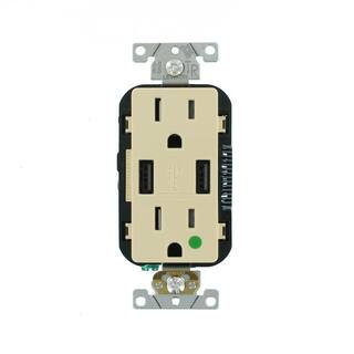 Presa A Muro Leviton T5635-BW Con Caricatore Rapido USB Tipo C – 6A, Bianca
