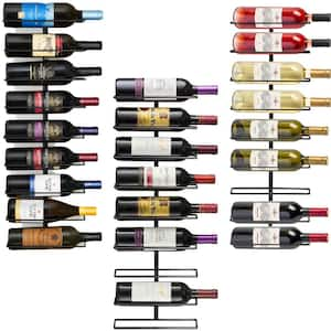 27 Bottles Capacity, Black, Metal Wine Rack, Wall Mount Wine Rack - Wall Mounted for Wine Bottles