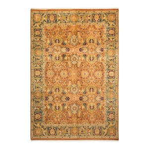 Mogul One of a Kind Traditional Brown 6 ft. 2 in. x 9 ft. 1 in. Floral Area Rug