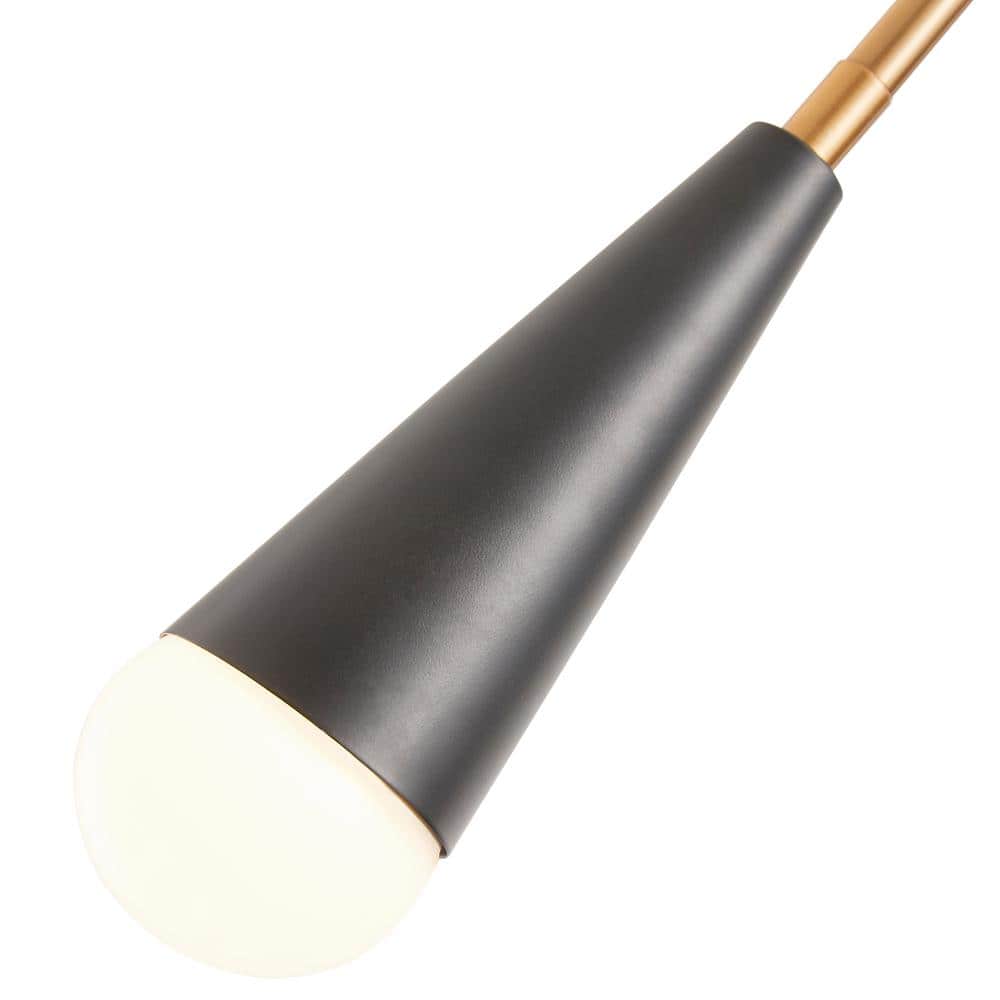 Black and Brass Metal 10-Light Sputnik Chandelier