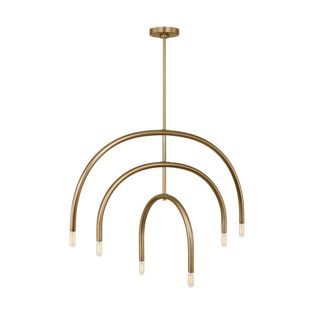 Hadden 6-Light Satin Brass Geometric Chandelier