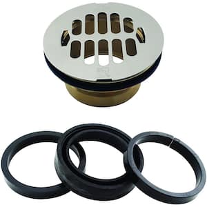 Swedge-Lock Shower Drain with Grid in Polished Nickel