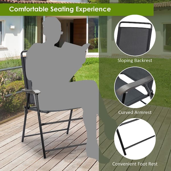 Folding chair with discount cushion and armrest