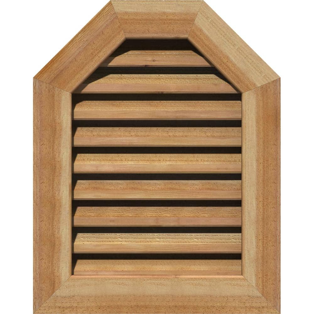 "21"" x 31"" Octagon Unfinished Rough Sawn Western Red Cedar Wood Paintable Gable Louver Vent Functional" price history on PriceWatchPro