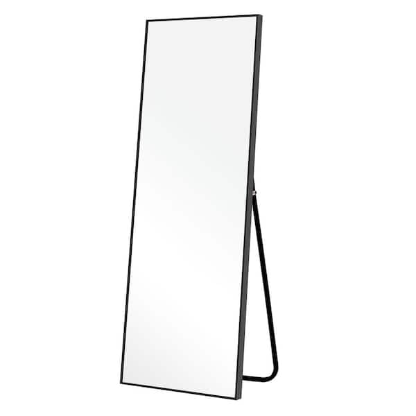 Dovelina 65 in. x 22 in. Classic Rectangle Aluminum Alloy Black Framed Full-Length Mirror Floor Mirror