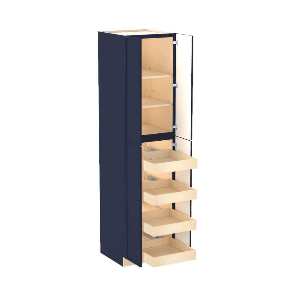 Franklin 24 in. W x 24 in. D x 96 in. H Assembled Plywood Pantry Kitchen Cabinet in Vessel Blue with 4ROT Soft Close price history on PriceWatchPro