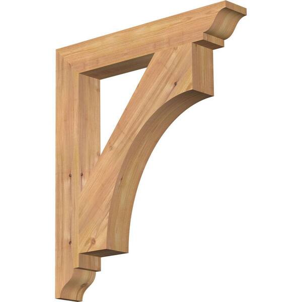 Ekena Millwork 3.5 in. x 28 in. x 24 in. Western Red Cedar Westlake Traditional Smooth Bracket