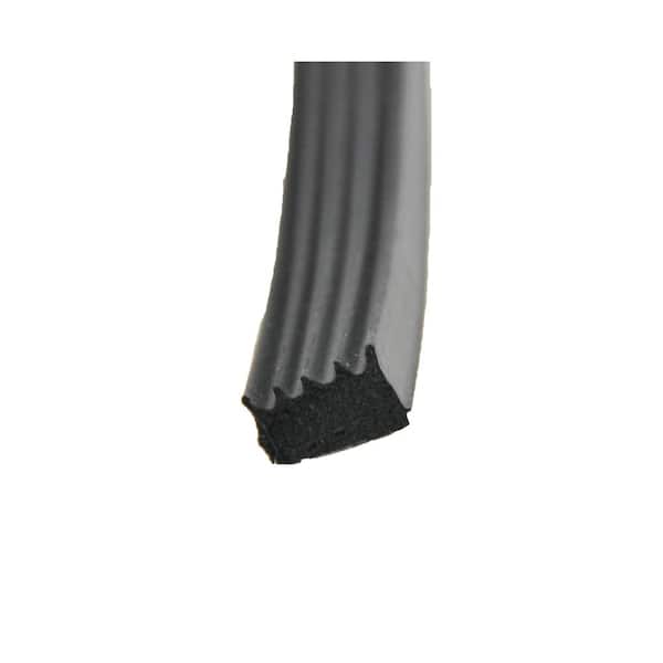 Black Ribbed Foam Seal with PSA (White Tape) - 1/2 in. x 5/16 in. x 50 ft.