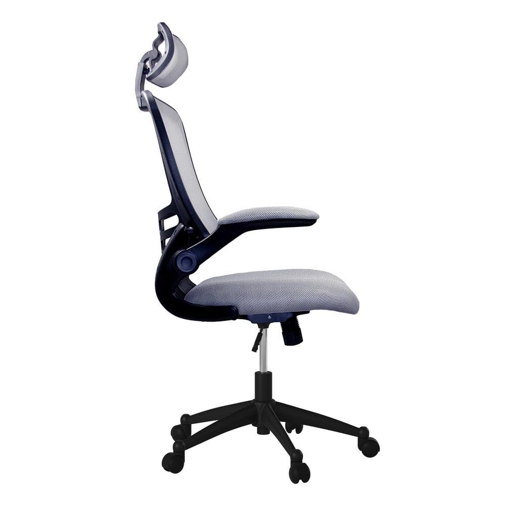 26.5 in. Width Big and Tall Silver Grey Fabric Ergonomic Chair with Adjustable Height - Thumbnail 2