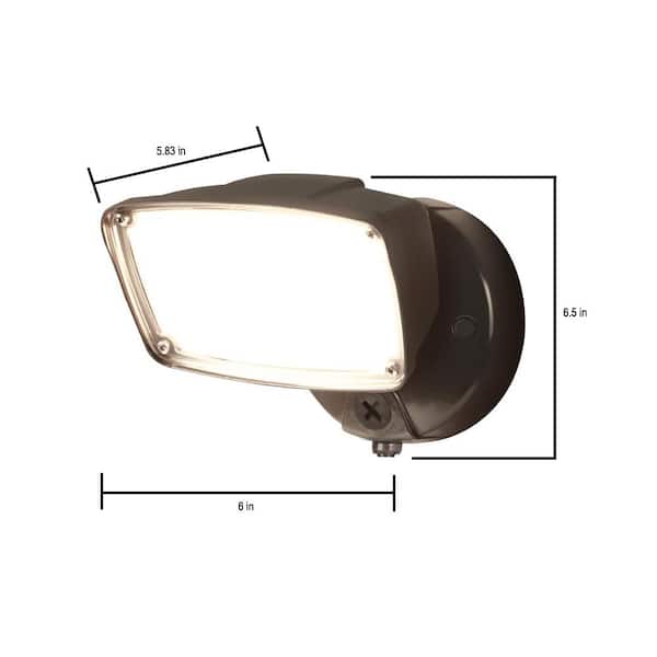 FSL 32-Watt 270° Bronze Outdoor Integrated LED Flood Light with Dusk to Dawn