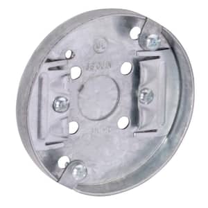 3-1/2 in. W x 1/2 in. D Steel Metallic Drawn Round Ceiling Pan with One 1/2 in. KO and NMSC Clamps (1-Pack)