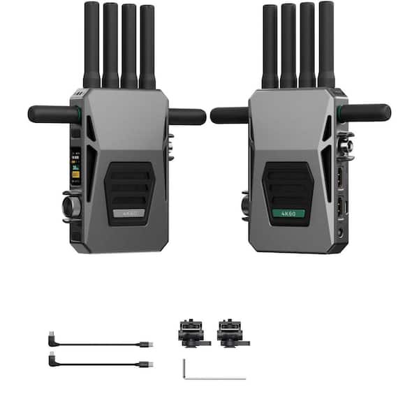 4K Wireless Video Transmission System with Tri-Band, 8202ft Range, 25ms Latency, 1 Wired + 4 Wireless Monitoring