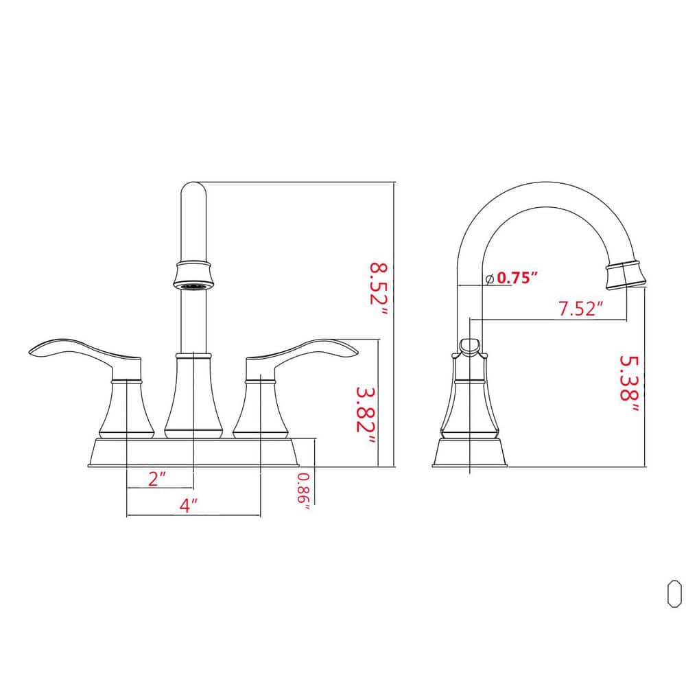 Matte Black Double Handle High Arc Bathroom Faucet with Pop-Up Drain