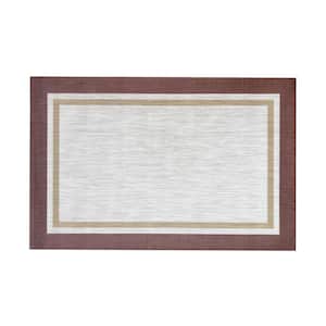 Sedona Brown Woven Vinyl Home Kitchen Mat Waterproof Area Rug for Indoor/Outdoor 24 in. x 36 in.