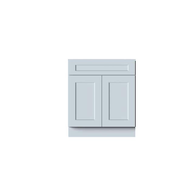 30 in. W x 24 in. D x 34.5 in. H Plywood Ready to Assemble Base Kitchen Cabinet in Gray with Soft-Close Hardware