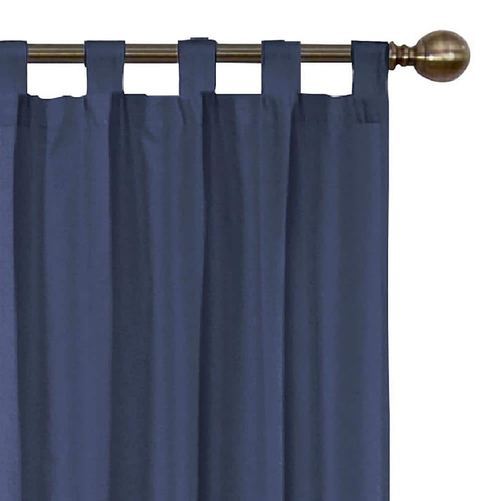 Indigo Tab Top Light-Filtering Cotton Polyester Twin Curtains