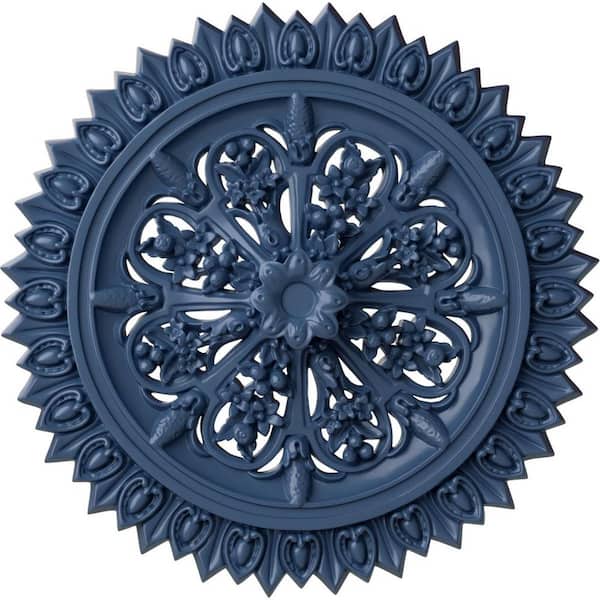 Ekena Millwork 3-1/4" x 24-3/4" x 24-3/4" Polyurethane Lariah Ceiling Medallion, Hand-Painted Americana