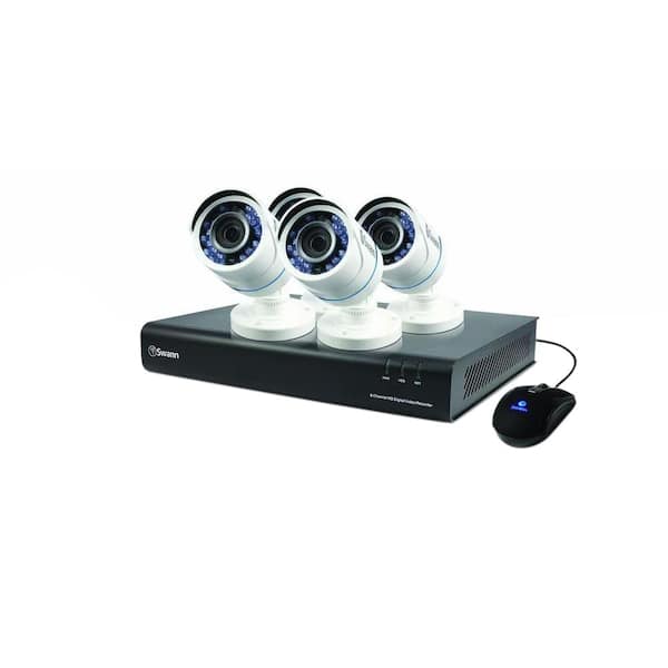 Swann 8-Channel 1280 TVL with 1.9TB Hard Drive Surveillance Systems and 4 Bullet White Cameras