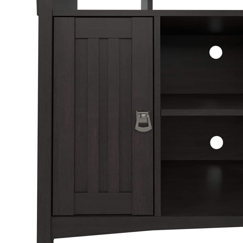 Vintage Black Freestanding Office Cabinet with Adjustable Shelving