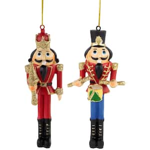 5.75 in. Nutcracker King and Soldier Christmas Ornaments (Set of 2)
