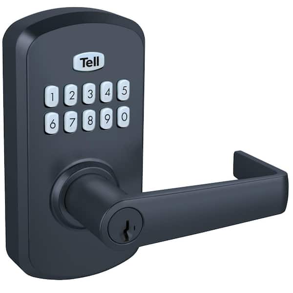 Tell Manufacturing Tell Commercial LE2000 Electronic Keypad Lock with Cortland Handle in Matte Black