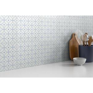 Geometry Blue 9.84 in. x 9.84 in. Matte Patterned Look Porcelain Floor and Wall Tile (10.768 sq. ft./Case)