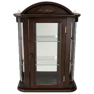 Rosedale Brown Hardwood Wall Curio Accent Cabinet