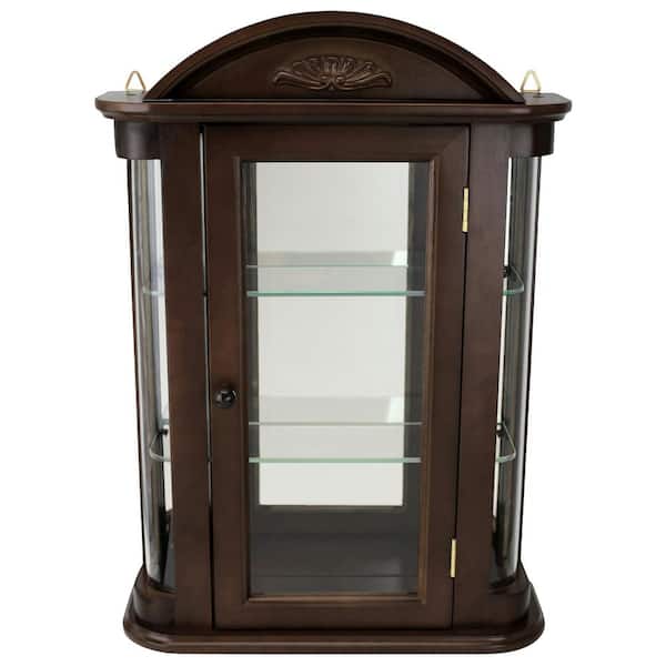 Design Toscano Rosedale Brown Hardwood Wall Curio Accent Cabinet
