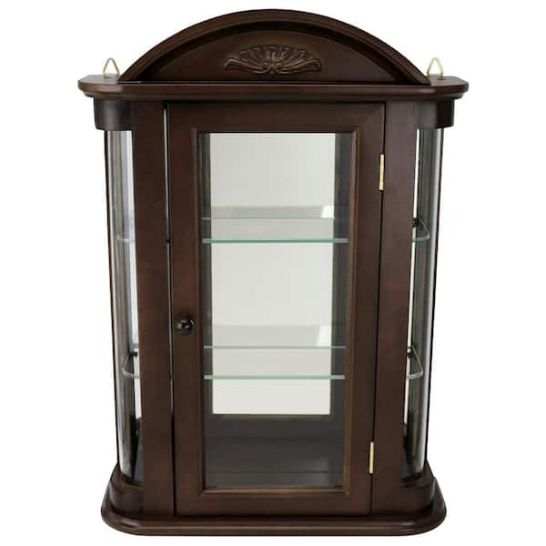 Design Toscano Rosedale Brown Hardwood Wall Curio Accent Cabinet