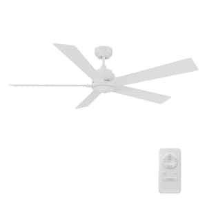 Welland 60 in. Indoor White 10-Speed DC Motor Ceiling Fan with Downrod and Remote Control