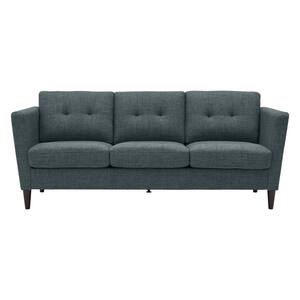 Chelsea 76.8 in. Medium Blue Herringbone Fabric 3-Seater Lawson Sofa with Removable Cushions