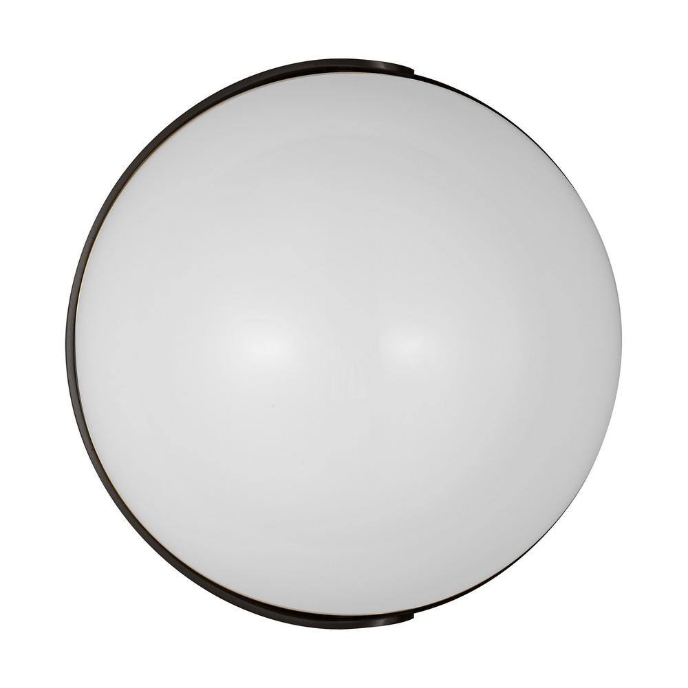 Aged Iron and Milk Glass Dimmable LED Wall Sconce